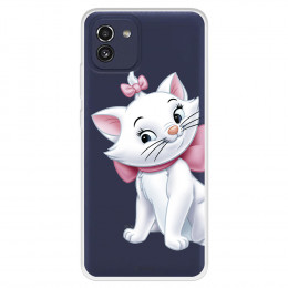 Funda para Samsung Galaxy A03 Oficial de Disney Marie Silueta - Los Aristogatos