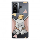 Funda para Vivo Y76 5G Oficial de Disney Dumbo Silueta Transparente - Dumbo