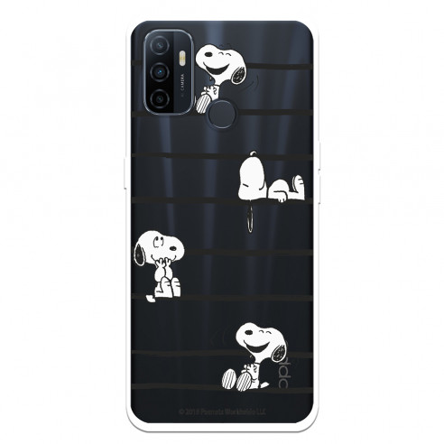 Funda para Oppo A53s Oficial de Peanuts Snoopy rayas - Snoopy