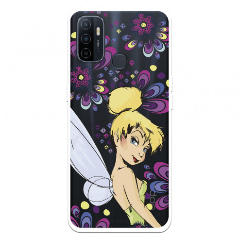 Funda para Oppo A53s Oficial de Disney Campanilla Flores - Peter Pan