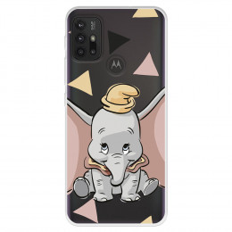 Funda para Motorola Moto G30 Oficial de Disney Dumbo Silueta Transparente - Dumbo