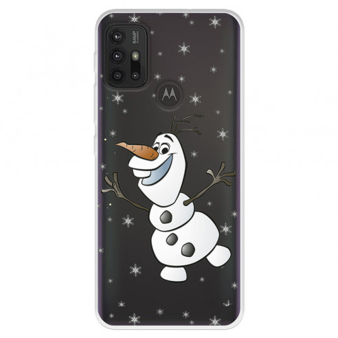 Funda para Motorola Moto G10 Oficial de Disney Olaf Transparente - Frozen