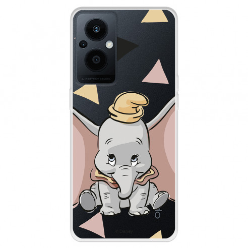 Funda para Oppo Reno8 Lite 5G Oficial de Disney Dumbo Silueta Transparente - Dumbo