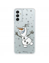 Funda para Samsung Galaxy M13 Oficial de Disney Olaf Transparente - Frozen