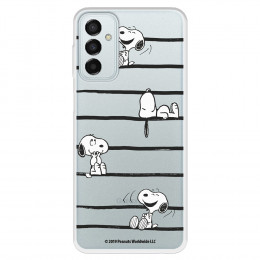 Funda para Samsung Galaxy M13 Oficial de Peanuts Snoopy rayas - Snoopy