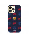 Funda para IPhone 14 Pro del FC Barcelona Escudo Patrón Rojo y Azul  - Licencia Oficial FC Barcelona