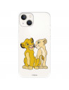 Funda para IPhone 14 Oficial de Disney Simba y Nala Silueta - El Rey León