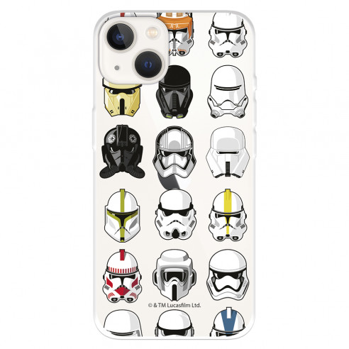 Funda para IPhone 14 Oficial de Star Wars Patrón Cascos - Star Wars