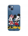 Funda para IPhone 14 Max Oficial de Disney Mickey y Minnie Posando - Clásicos Disney