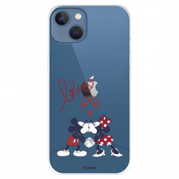 Funda para IPhone 14 Max Oficial de Disney Mickey y Minnie Love - Clásicos Disney