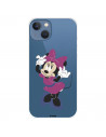 Funda para IPhone 14 Max Oficial de Disney Minnie Rosa - Clásicos Disney