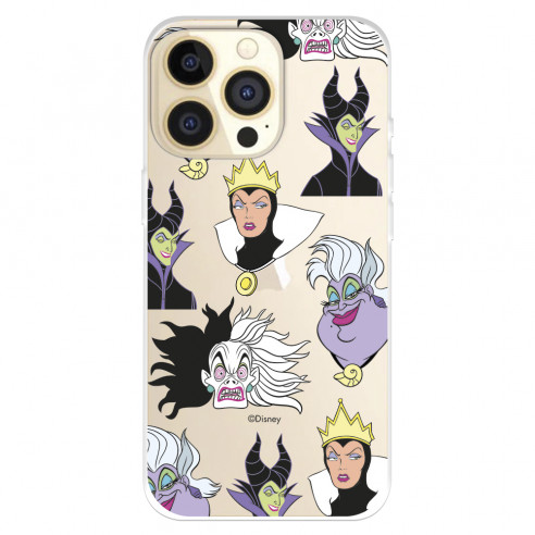 Funda para IPhone 14 Pro Oficial de Disney Villanas Patrón - Villanas Disney