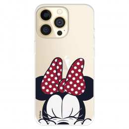 Funda para IPhone 14 Pro Oficial de Disney Minnie Cara - Clásicos Disney