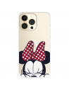 Funda para IPhone 14 Pro Oficial de Disney Minnie Cara - Clásicos Disney