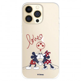 Funda para IPhone 14 Pro Oficial de Disney Mickey y Minnie Love - Clásicos Disney