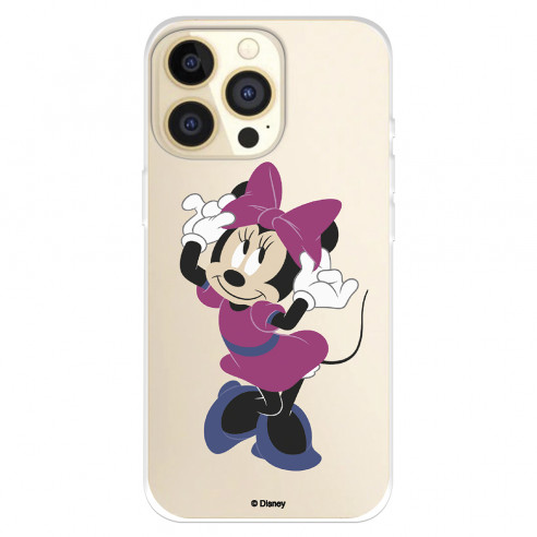 Funda para IPhone 14 Pro Oficial de Disney Minnie Rosa - Clásicos Disney