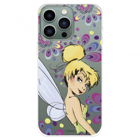 Funda para IPhone 14 Pro Max Oficial de Disney Campanilla Flores - Peter Pan