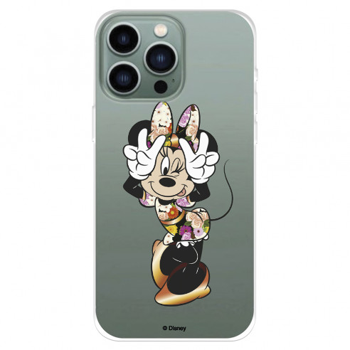 Funda para IPhone 14 Pro Max Oficial de Disney Minnie Posando - Clásicos Disney