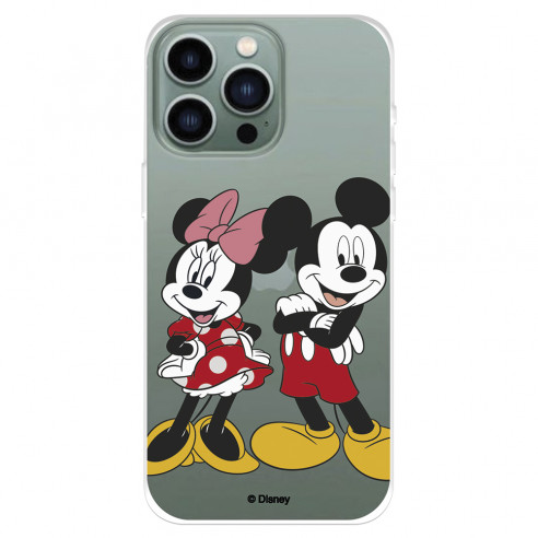 Funda para IPhone 14 Pro Max Oficial de Disney Mickey y Minnie Posando - Clásicos Disney