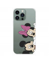 Funda para IPhone 14 Pro Max Oficial de Disney Mickey y Minnie Asomados - Clásicos Disney