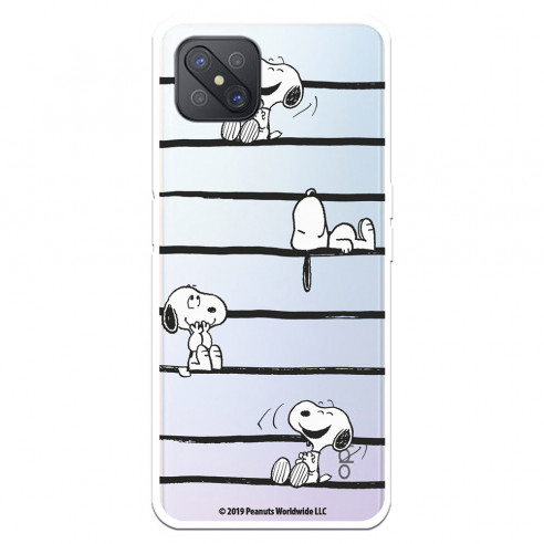 Funda para Oppo A92S Oficial de Peanuts Snoopy rayas - Snoopy