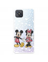 Funda para Oppo A92S Oficial de Disney Mickey y Minnie Mano - Clásicos Disney