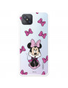 Funda para Oppo A92S Oficial de Disney Minnie Patrón Lazos Rosas - Clásicos Disney