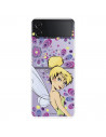 Funda para Samsung Galaxy Z Flip4 Oficial de Disney Campanilla Flores - Peter Pan