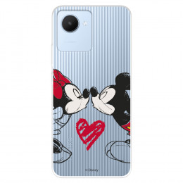 Funda para Realme C30 Oficial de Disney Mickey y Minnie Beso - Clásicos Disney