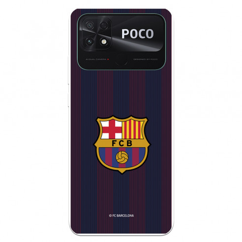 FC Barcelona Xiaomi Poco C40 Gehäuse Blaugrana Lines - FC Barcelona Offizielle Lizenz