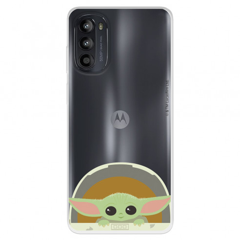 Funda para Motorola Moto G52 Oficial de Star Wars Baby Yoda Sonrisas - The Mandalorian