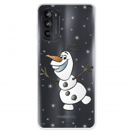 Funda para Motorola Moto G52 Oficial de Disney Olaf Transparente - Frozen