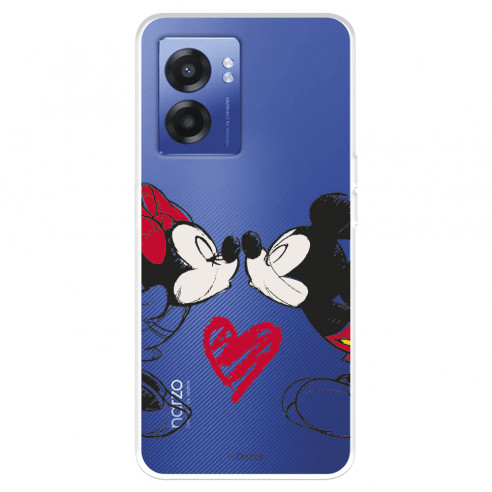 Funda para Realme Narzo 50 5G Oficial de Disney Mickey y Minnie Beso - Clásicos Disney