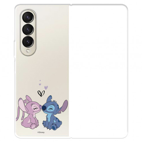 Funda para Samsung Galaxy Z Fold4 Oficial de Disney Angel & Stitch Beso - Lilo & Stitch