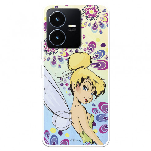 Funda para Vivo Y22S Oficial de Disney Campanilla Flores - Peter Pan