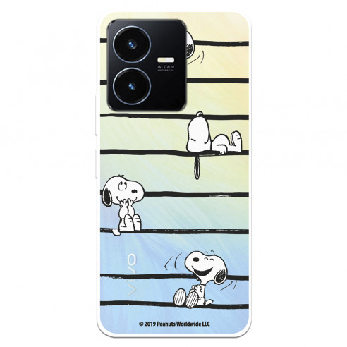 Funda para Vivo Y22S Oficial de Peanuts Snoopy rayas - Snoopy