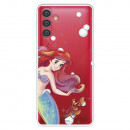 Funda para Samsung Galaxy A04s Oficial de Disney Ariel y Sebastián Burbujas - La Sirenita