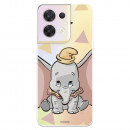 Funda para Oppo Reno 8 Oficial de Disney Dumbo Silueta Transparente - Dumbo