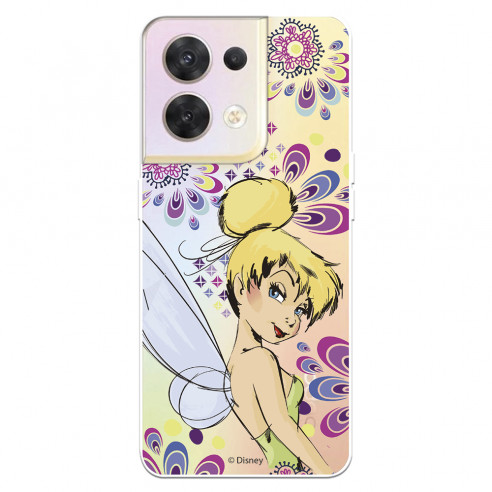 Funda para Oppo Reno 8 Oficial de Disney Campanilla Flores - Peter Pan