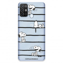 Funda para ZTE Blade A52 Oficial de Peanuts Snoopy rayas - Snoopy