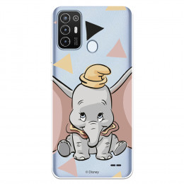 Funda para ZTE Blade A52 Oficial de Disney Dumbo Silueta Transparente - Dumbo