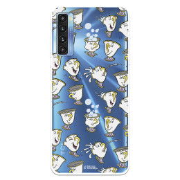 Funda para TCL 20L Oficial de Disney Chip Potts Siluetas - La Bella y la Bestia