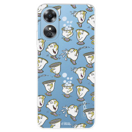 Funda para Oppo A17 Oficial de Disney Chip Potts Siluetas - La Bella y la Bestia