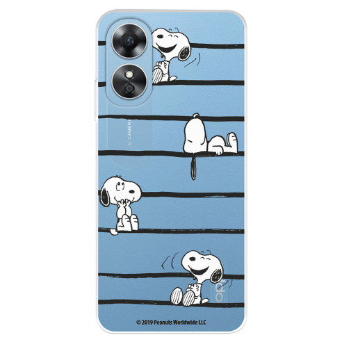 Funda para Oppo A17 Oficial de Peanuts Snoopy rayas - Snoopy