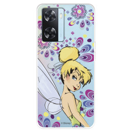 Funda para Oppo A57s Oficial de Disney Campanilla Flores - Peter Pan