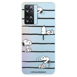 Funda para Oppo A57s Oficial de Peanuts Snoopy rayas - Snoopy