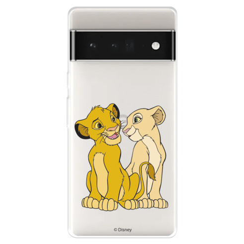 Funda para Google Pixel 7 Pro Oficial de Disney Simba y Nala Silueta - El Rey León