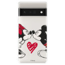 Funda para Google Pixel 7 Pro Oficial de Disney Mickey y Minnie Beso - Clásicos Disney