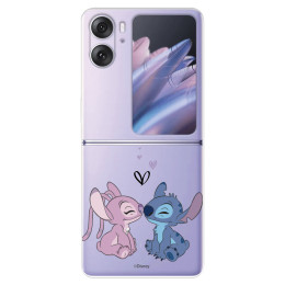 Funda para Oppo Find N2 Flip Oficial de Disney Angel & Stitch Beso - Lilo & Stitch