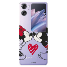 Funda para Oppo Find N2 Flip Oficial de Disney Mickey y Minnie Beso - Clásicos Disney